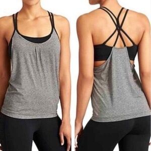 Athleta Grey Women's Tank Top with Black Bra